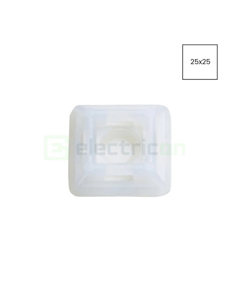 Suport coliere - Talpă - cu autoadeziv 25x25 mm pentru fașete, alb - Celo 9128BBA