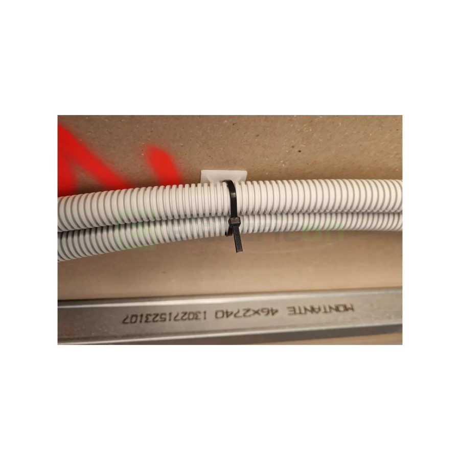 Suport coliere - Talpă - cu autoadeziv 25x25 mm pentru fașete, alb - Celo 9128BBA