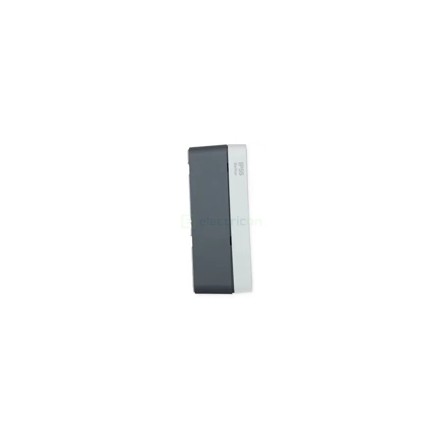 Doză aparataj - montaj aparent cu ramă -  76x147x56 mm - 2 module vertical - gri/negru - exterior IP55 - Berker W.1 - WNA676