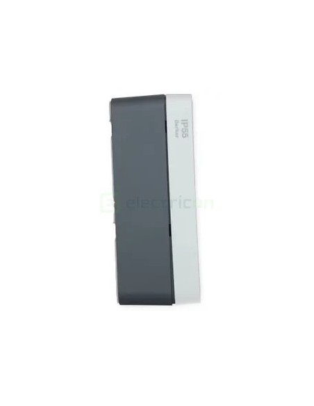 Doză aparataj - montaj aparent cu ramă -  76x147x56 mm - 2 module vertical - gri/negru - exterior IP55 - Berker W.1 - WNA676