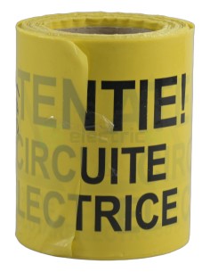 Bandă de avertizare & delimitare „CIRCUITE ELECTRICE” - lățime 150 mm , lungime 100 metri, galben (inscripționată) - EMEE150 2