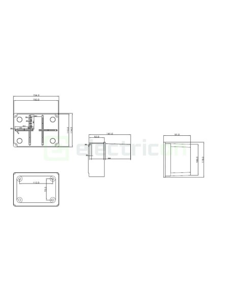 Doză ramificație aparentă IP56 - 150x110x140 mm - Cutie conexiuni Elettrocanali EC430C5