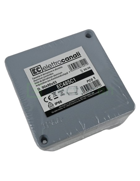 Doză ramificație aparentă IP66 - 100x100x59 mm - Cutie conexiuni Elettrocanali EC485C1