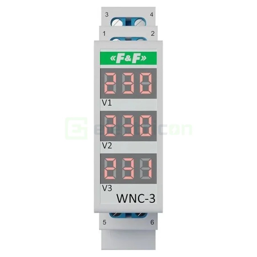 Indicator tensiune - Lampă semnalizare - trifazat cu display - F&F Filipowski WNC-3