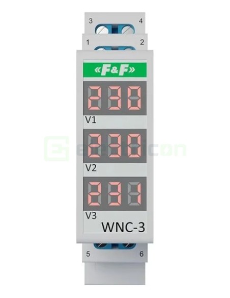 Indicator tensiune - Lampă semnalizare - trifazat cu display - F&F Filipowski WNC-3