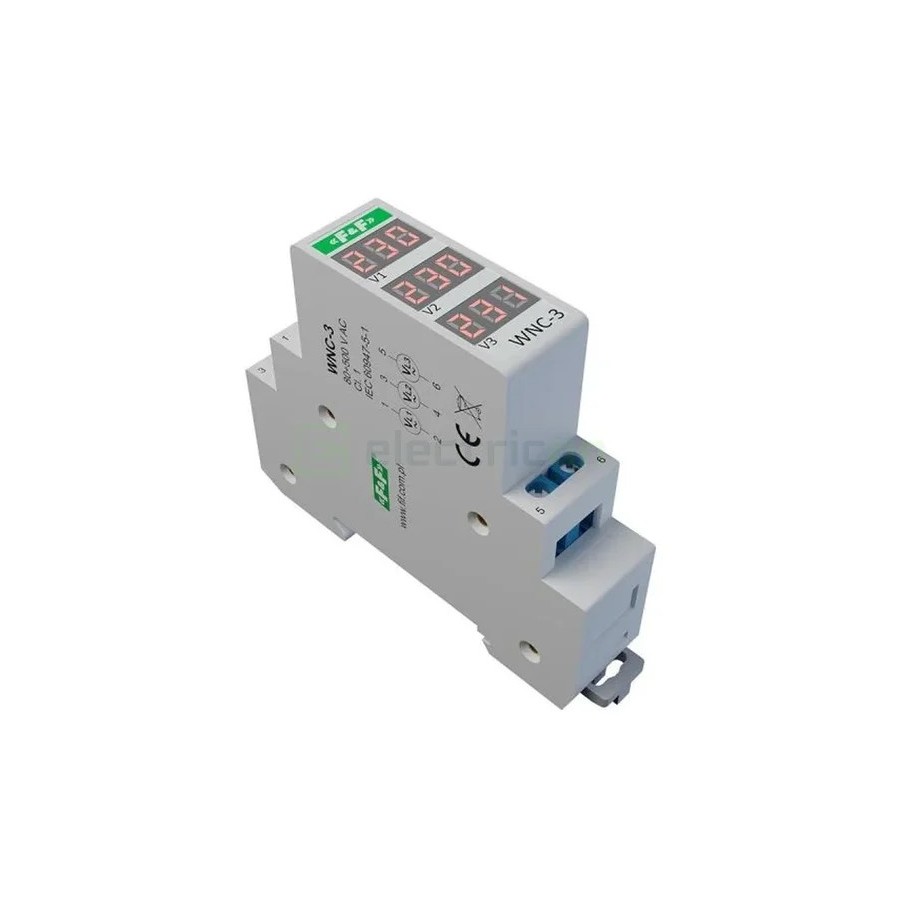 Indicator tensiune - Lampă semnalizare - trifazat cu display - F&F Filipowski WNC-3
