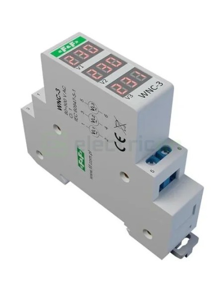 Indicator tensiune - Lampă semnalizare - trifazat cu display - F&F Filipowski WNC-3