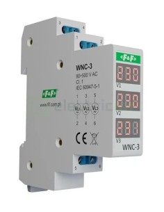 Indicator tensiune - Lampă semnalizare - trifazat cu display - F&F Filipowski WNC-3