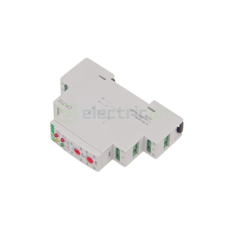 Releu control și monitorizare tensiune - monofazat - reglabil 150-270VAC 1ND 16A F&F Filipowski - CP-710