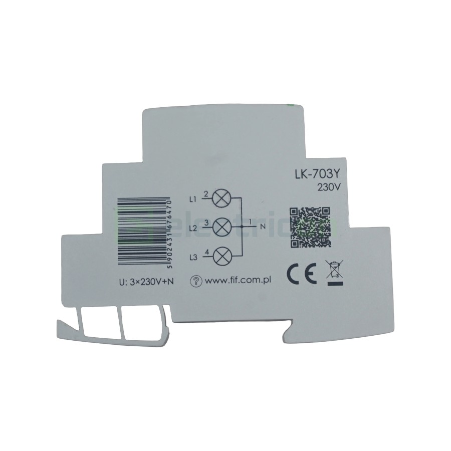 Indicator tensiune - Lampă semnalizare - LED 3x galben 0.5M 230V - F&F Filipowski LK-703Y-230V