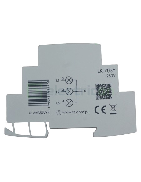 Indicator tensiune - Lampă semnalizare - LED 3x galben 0.5M 230V - F&F Filipowski LK-703Y-230V