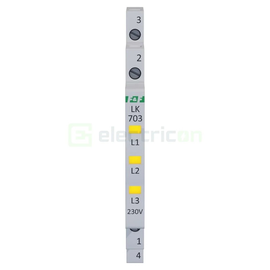 Indicator tensiune - Lampă semnalizare - LED 3x galben 0.5M 230V - F&F Filipowski LK-703Y-230V