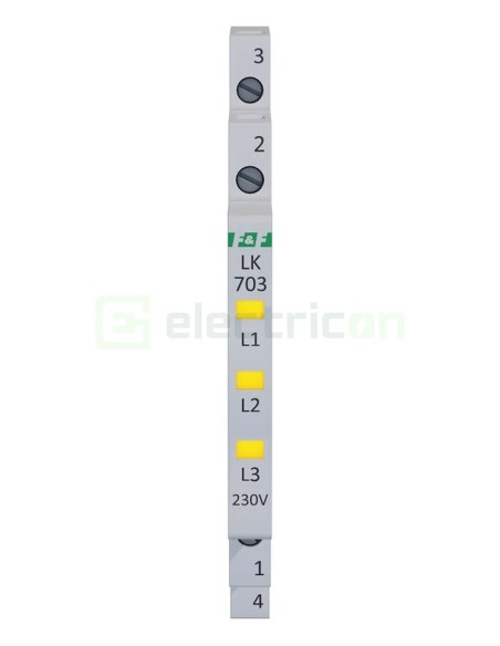 Indicator tensiune - Lampă semnalizare - LED 3x galben 0.5M 230V - F&F Filipowski LK-703Y-230V