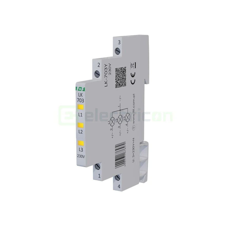 Indicator tensiune - Lampă semnalizare - LED 3x galben 0.5M 230V - F&F Filipowski LK-703Y-230V