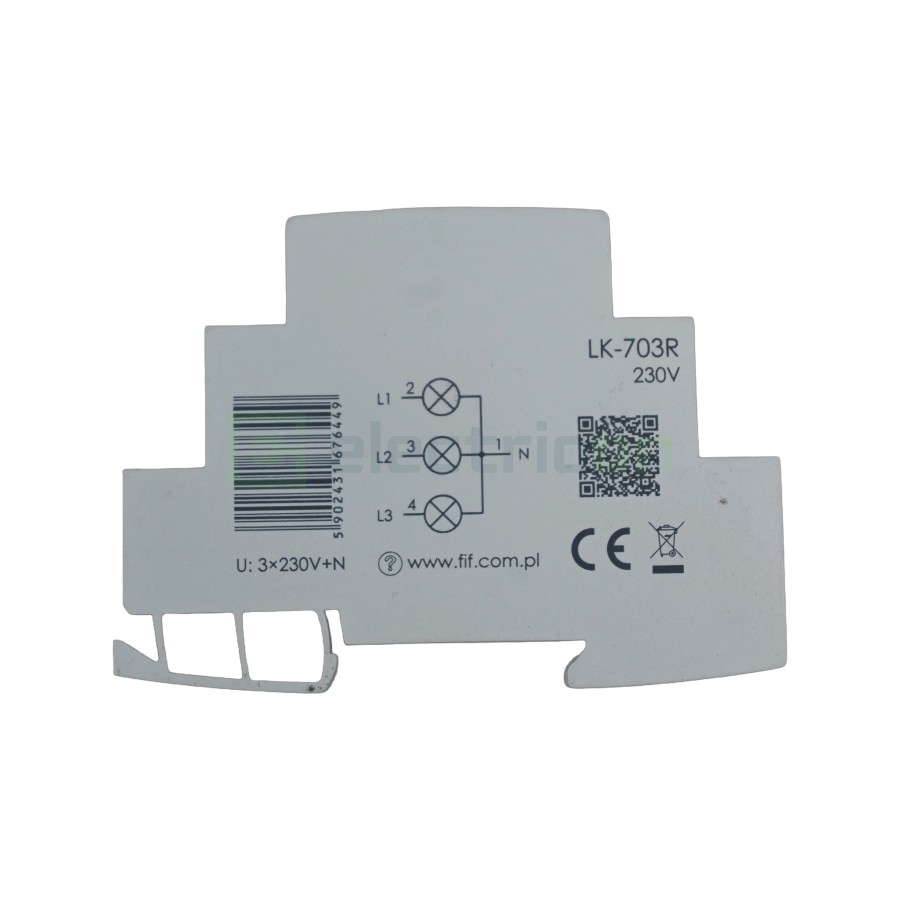 Indicator tensiune - Lampă semnalizare - LED 3xroșu 0.5M 230V F&F Filipowski LK-703R-230V