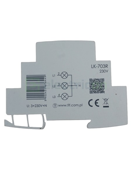 Indicator tensiune - Lampă semnalizare - LED 3xroșu 0.5M 230V F&F Filipowski LK-703R-230V