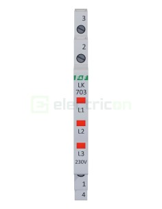 Indicator tensiune - Lampă semnalizare - LED 3xroșu 0.5M 230V F&F Filipowski LK-703R-230V 2