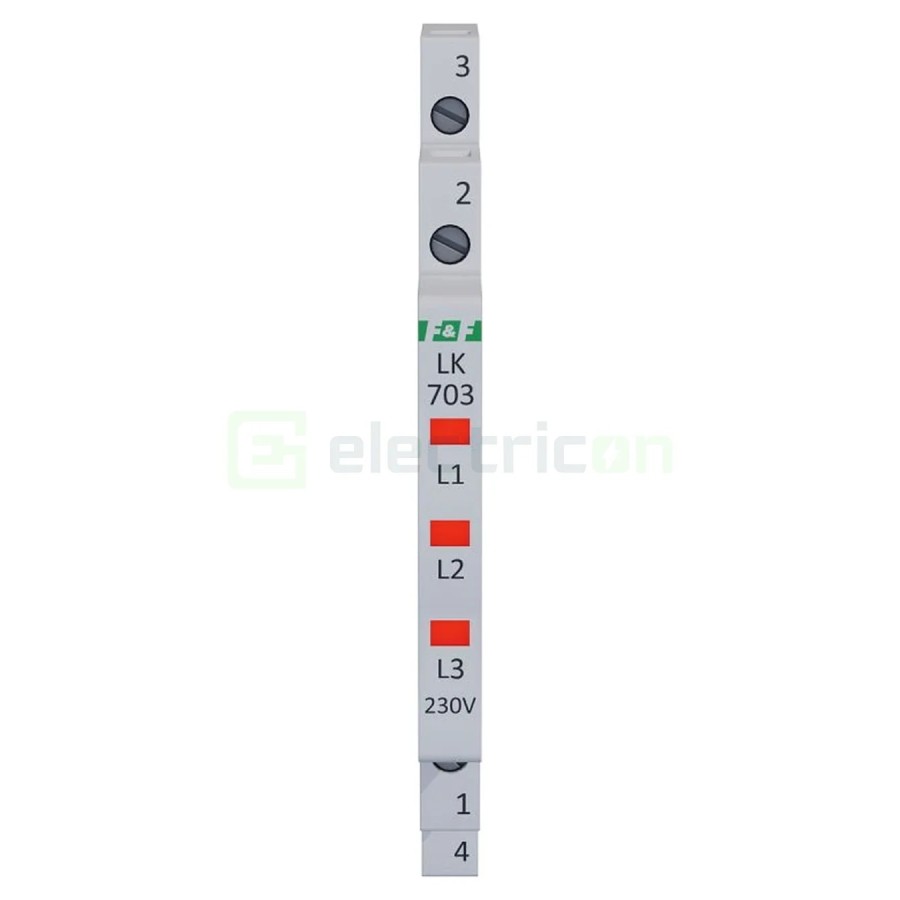 Indicator tensiune - Lampă semnalizare - LED 3xroșu 0.5M 230V F&F Filipowski LK-703R-230V
