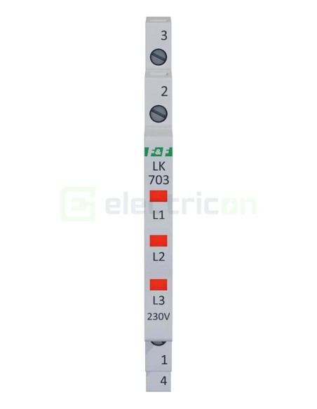 Indicator tensiune - Lampă semnalizare - LED 3xroșu 0.5M 230V F&F Filipowski LK-703R-230V