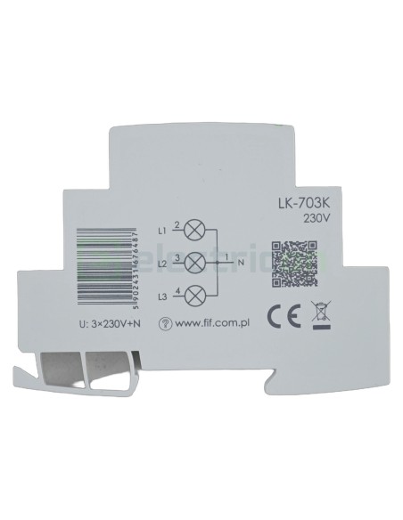 Indicator tensiune - Lampă semnalizare - 3x LED (1x roșu +1x galben + 1x verde) 230 V F&F Filipowski LK-703K-230V