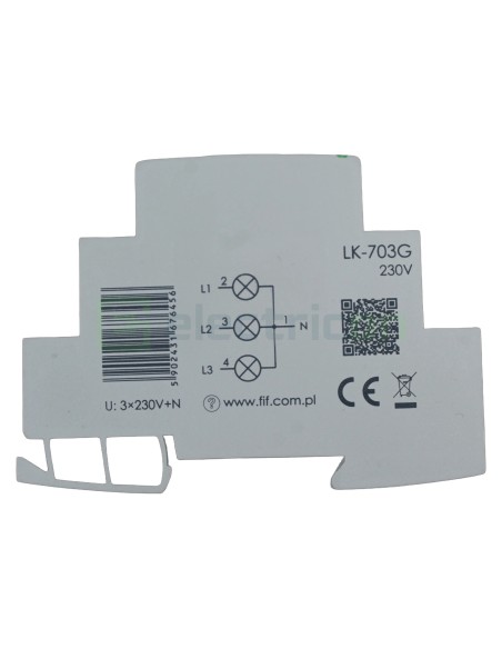 Indicator tensiune - Lampă semnalizare - 3x LED verde - 230V slim - F&F Filipowski, LK-703G-230V