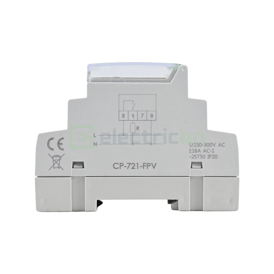 Releu control tensiune - monofazat PV - reglabil 150-270VAC 1ND 16A - F&F Filipowski - CP-721-FPV