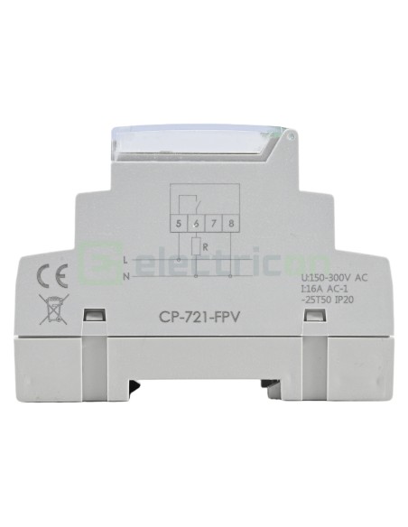 Releu control tensiune - monofazat PV - reglabil 150-270VAC 1ND 16A - F&F Filipowski - CP-721-FPV