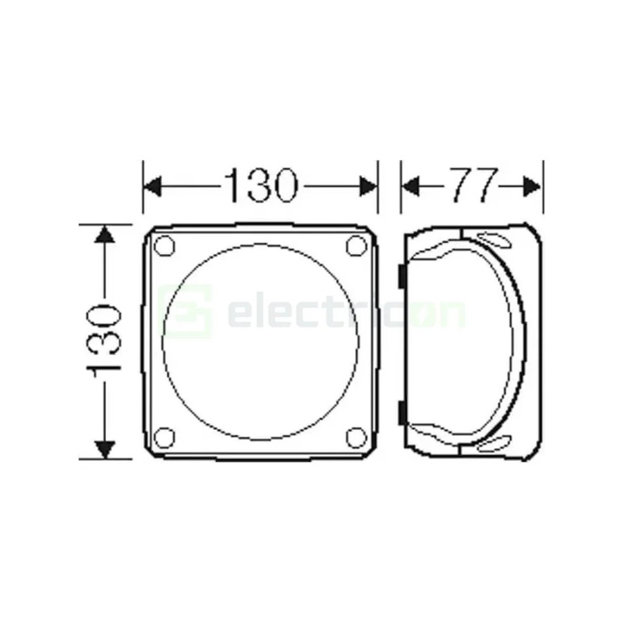 Doză ramificație aparentă IP66 - 130x130x77 mm - Cutie conexiuni Hensel KF 0600 B