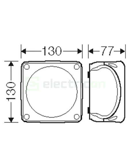 Doză ramificație aparentă IP66 - 130x130x77 mm - Cutie conexiuni Hensel KF 0600 B