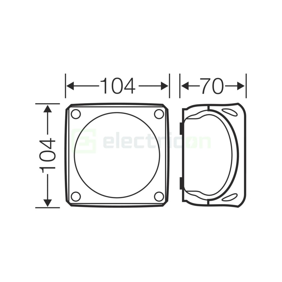 Doză ramificație aparentă IP66 - 104x104x70 mm - Cutie conexiuni Hensel DK 0400 GZ