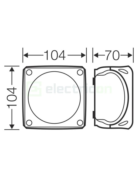 Doză ramificație aparentă IP66 - 104x104x70 mm - Cutie conexiuni Hensel DK 0400 GZ