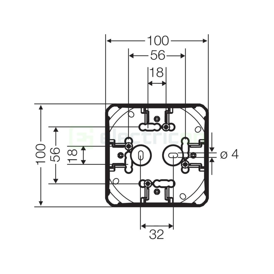 Doză ramificație aparentă IP66 - 104x104x70 mm - Cutie conexiuni Hensel DK 0400 GZ