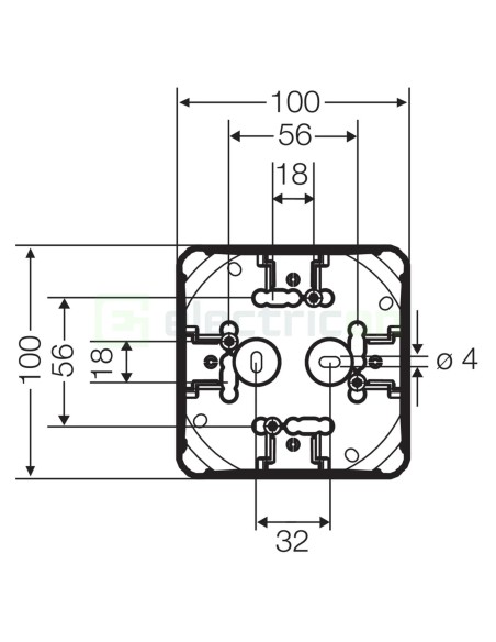 Doză ramificație aparentă IP66 - 104x104x70 mm - Cutie conexiuni Hensel DK 0400 GZ