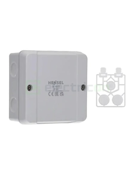 Doză ramificație aparentă IP55 - 88x88x50 mm - Cutie conexiuni Hensel DE9320