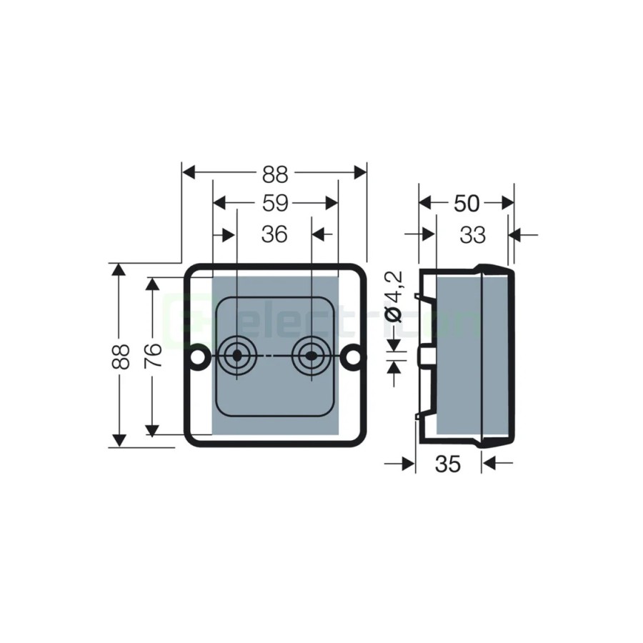 Doză ramificație aparentă IP55 - 88x88x50 mm - Cutie conexiuni Hensel DE9320