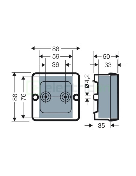 Doză ramificație aparentă IP55 - 88x88x50 mm - Cutie conexiuni Hensel DE9320