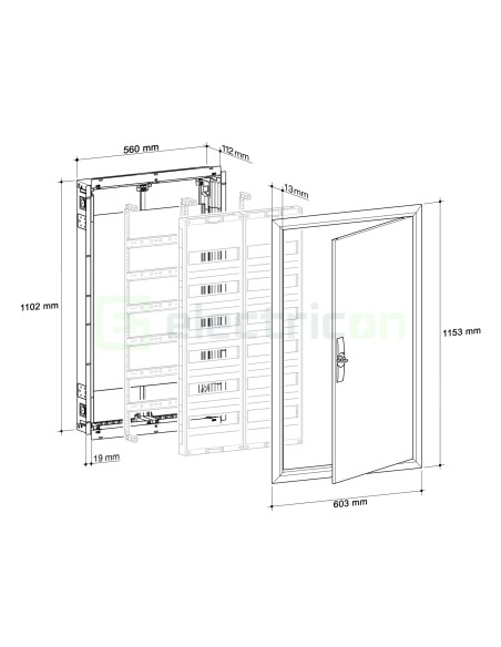 Tablou electric metalic - siguranțe - 168M (7x24) încastrat Hager Univers FWU72S