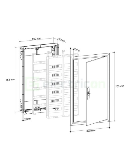Tablou electric metalic - siguranțe - 96M (4x24) încastrat Univers Hager FWU42S