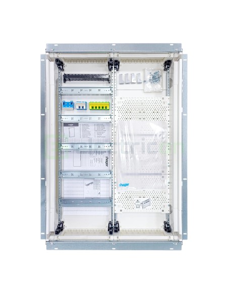 Tablou combo metalic - Hibrid - 120M (60M sigurante electrice + 60M multimedia) încastrat Univers Hager FWU52K1