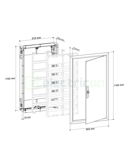 Tablou electric metalic - siguranțe - 84M (7x12) încastrat Univers Hager FWU71S