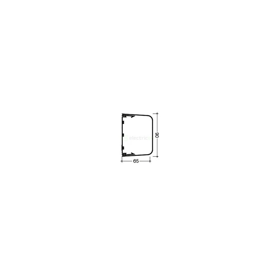 Canal cablu PVC pentru aer condiționat Hager Clima 65x90 mm, alb, lungime 2 m - CLMU65090