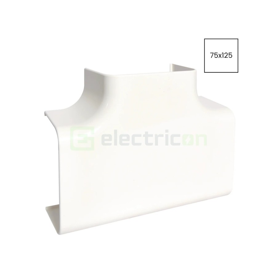 Piesă T pentru canal cablu Clima 75x125 mm, alb - Hager CLM751258