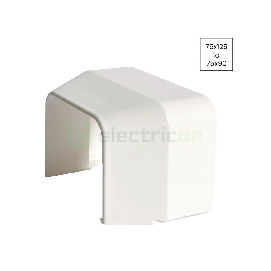 Reducție pentru canal cablu Clima 75x125 mm la 75x90 mm, alb - Hager CLM7512562