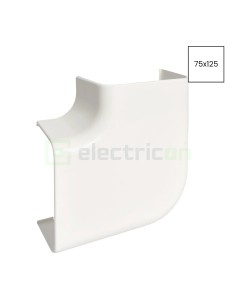 Unghi plan 90° pentru canal cablu Clima 75x125 mm, alb - Hager CLM751255