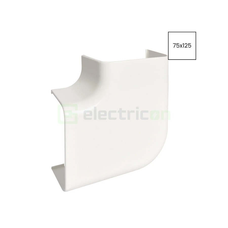 Unghi plan 90° pentru canal cablu Clima 75x125 mm, alb - Hager CLM751255