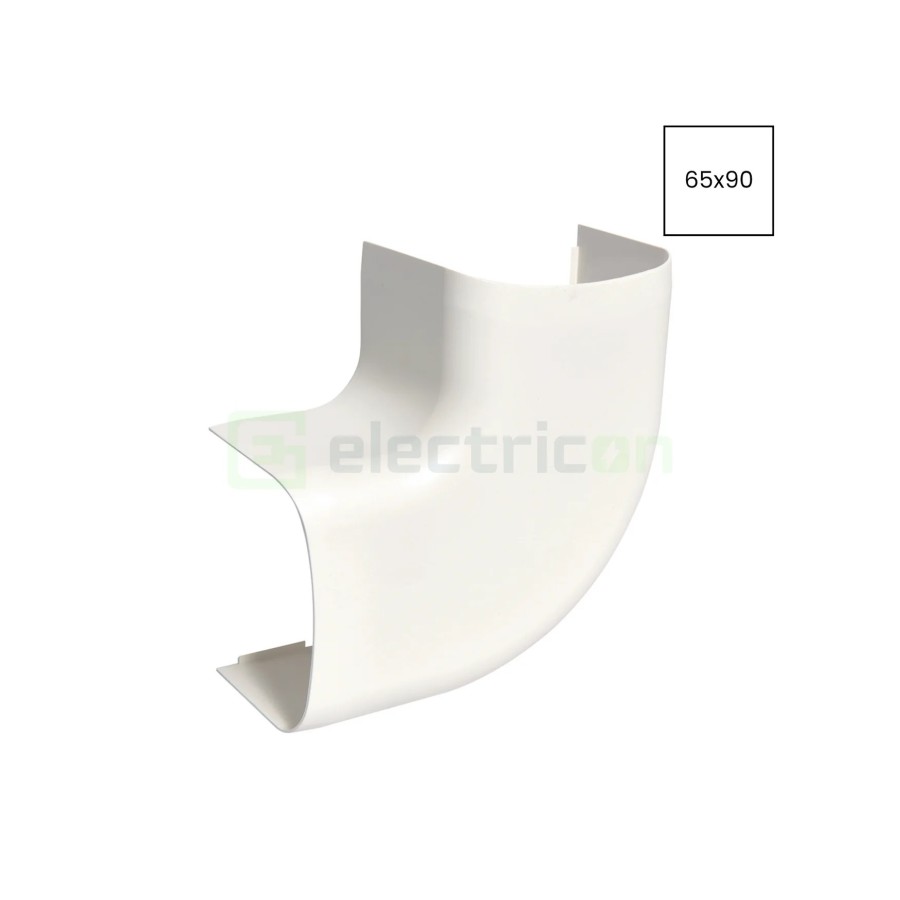 Unghi plan 90° pentru canal cablu Clima 65x90 mm, alb - Hager CLM650905