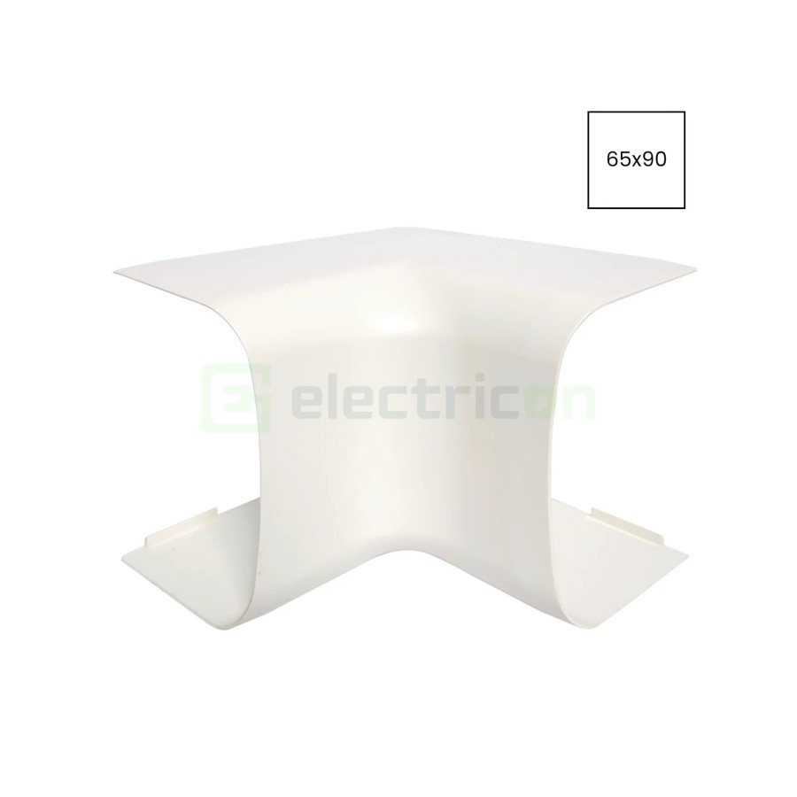 Cot interior 90° pentru canal cablu Clima 65x90 mm, alb - Hager CLM650904