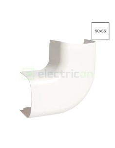 Unghi plan 90° pentru canal cablu Clima 50x65 mm, alb - Hager CLM500655