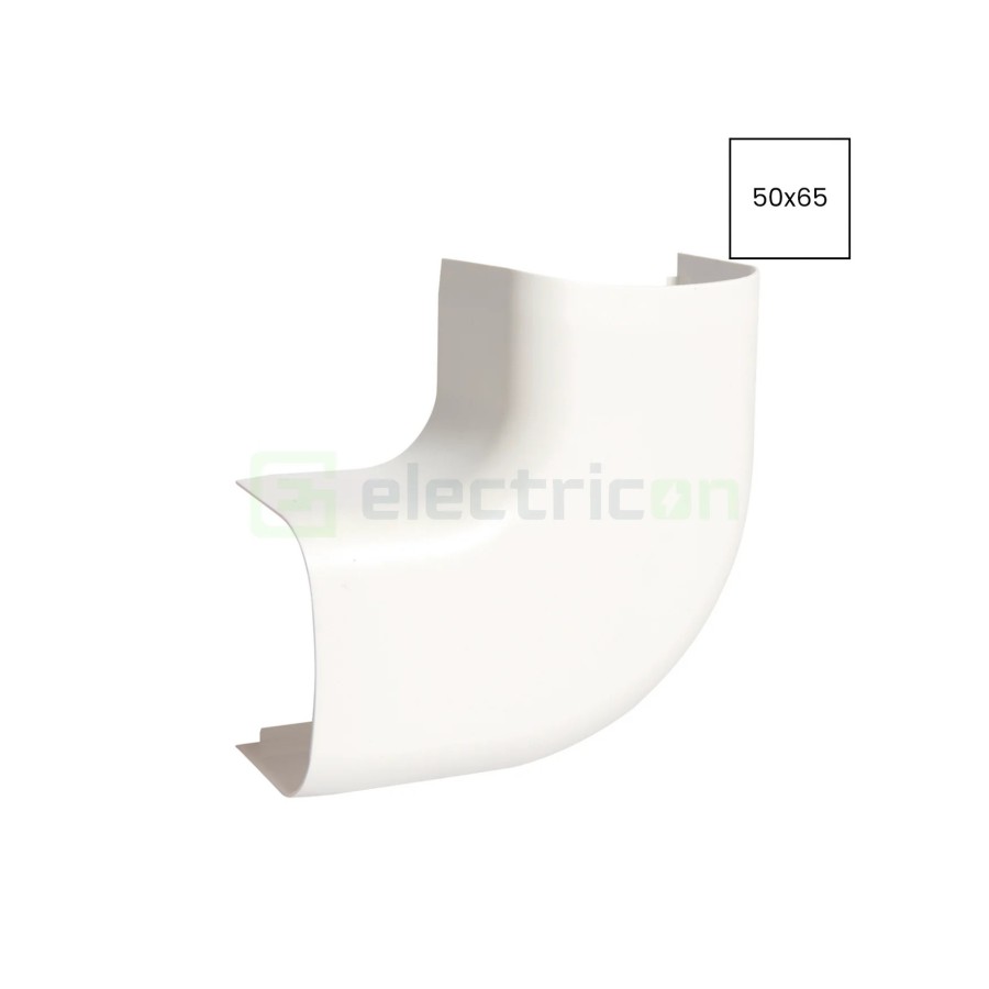 Unghi plan 90° pentru canal cablu Clima 50x65 mm, alb - Hager CLM500655