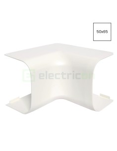 Cot interior 90° pentru canal cablu Clima 50x65 mm, alb - Hager CLM500654